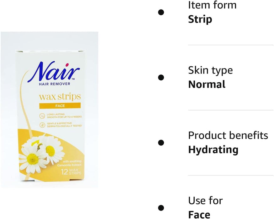 Nair Facial Wax Strips (12 Strips)