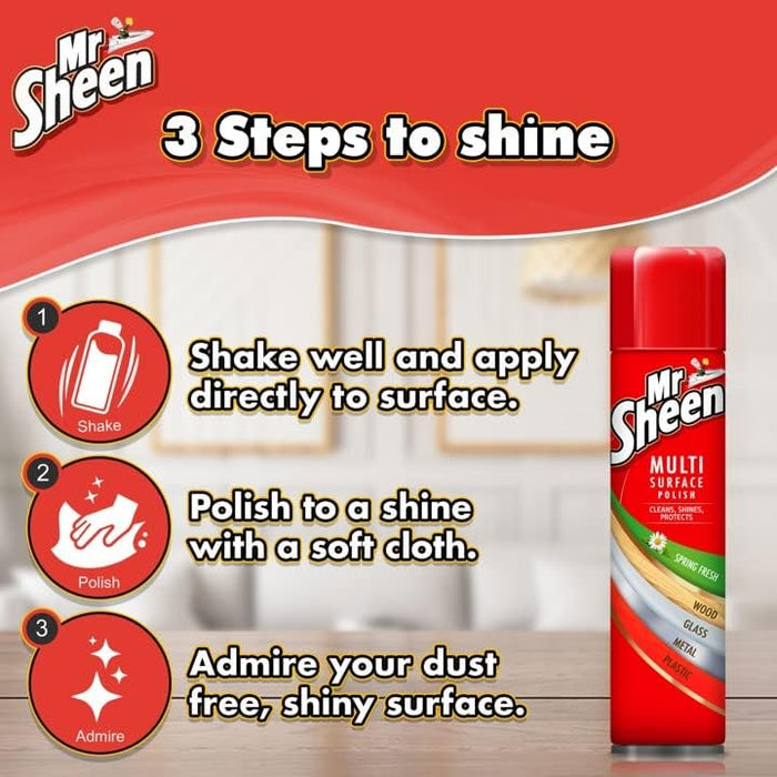 Mr Sheen Multi Surface Polish (250ml, Spring Fresh)