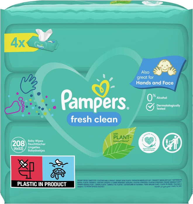 Pampers Wipes 4x52s Fresh Clean