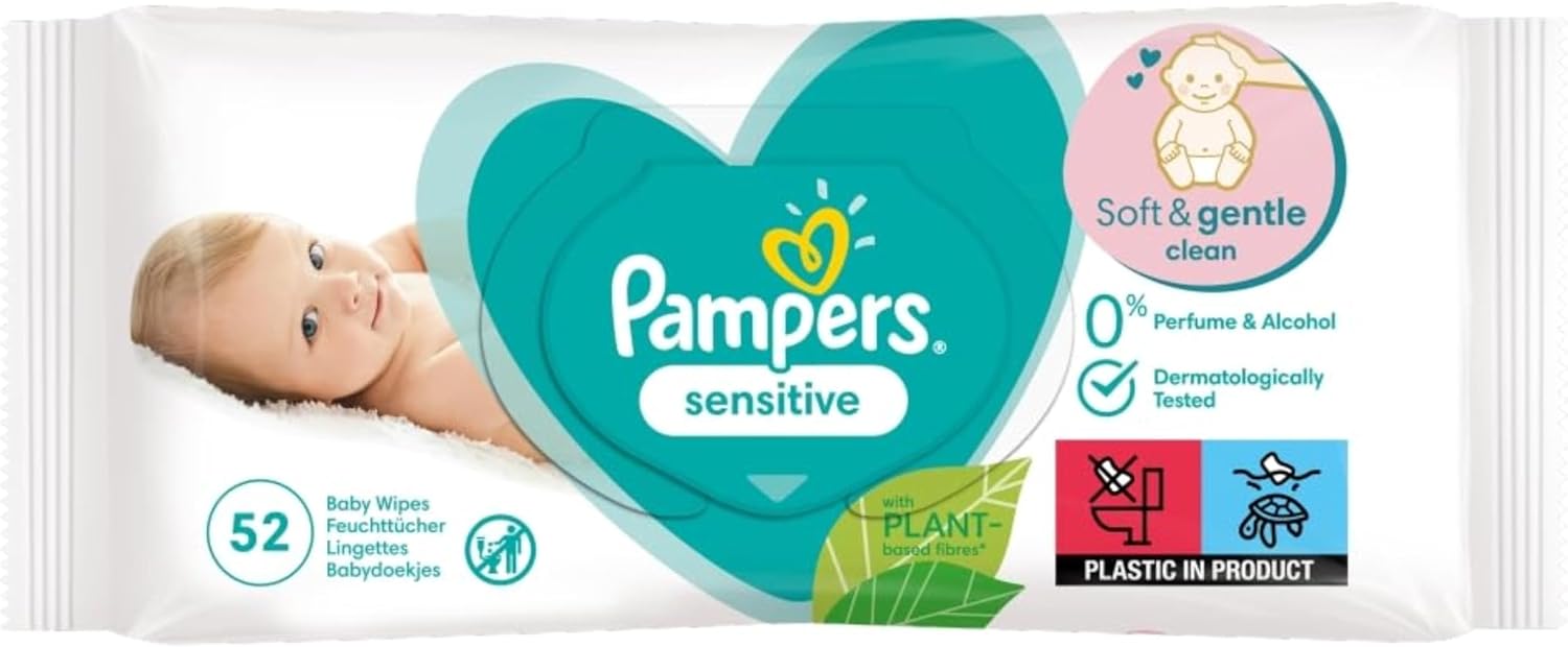 Pampers Baby Wipes Sensitive (52 Wipes)