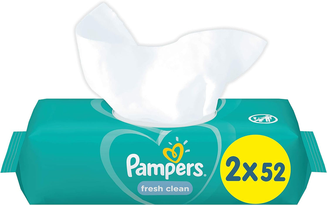 Pampers Baby Wipes Fresh Clean 2 x 52 Wipes