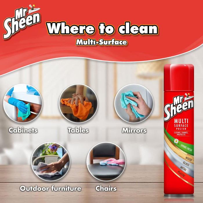 Mr Sheen Multi Surface Polish (250ml, Spring Fresh)