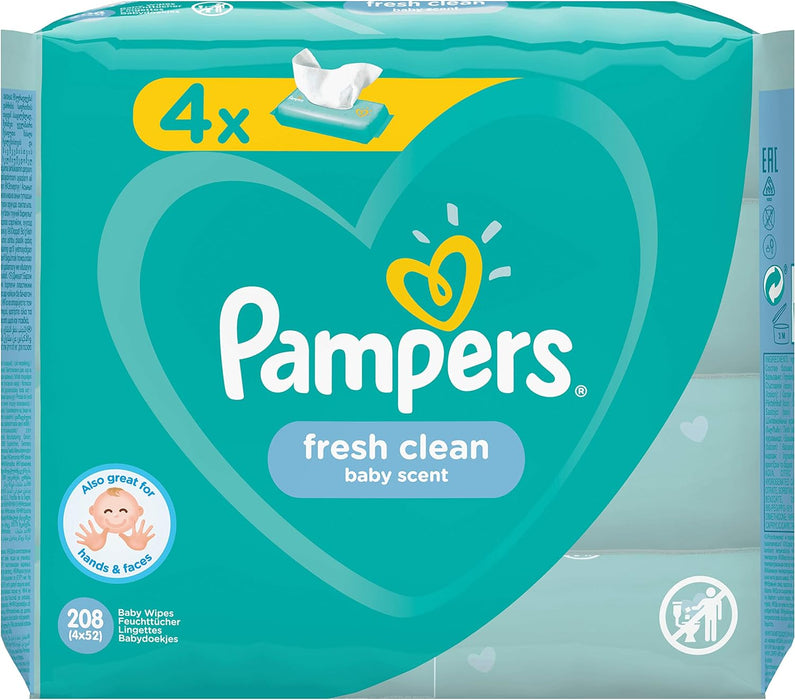 Pampers Wipes 4x52s Fresh Clean