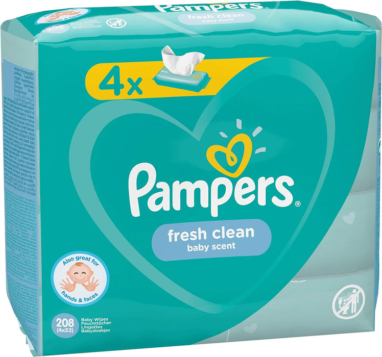 Pampers Wipes 4x52s Fresh Clean