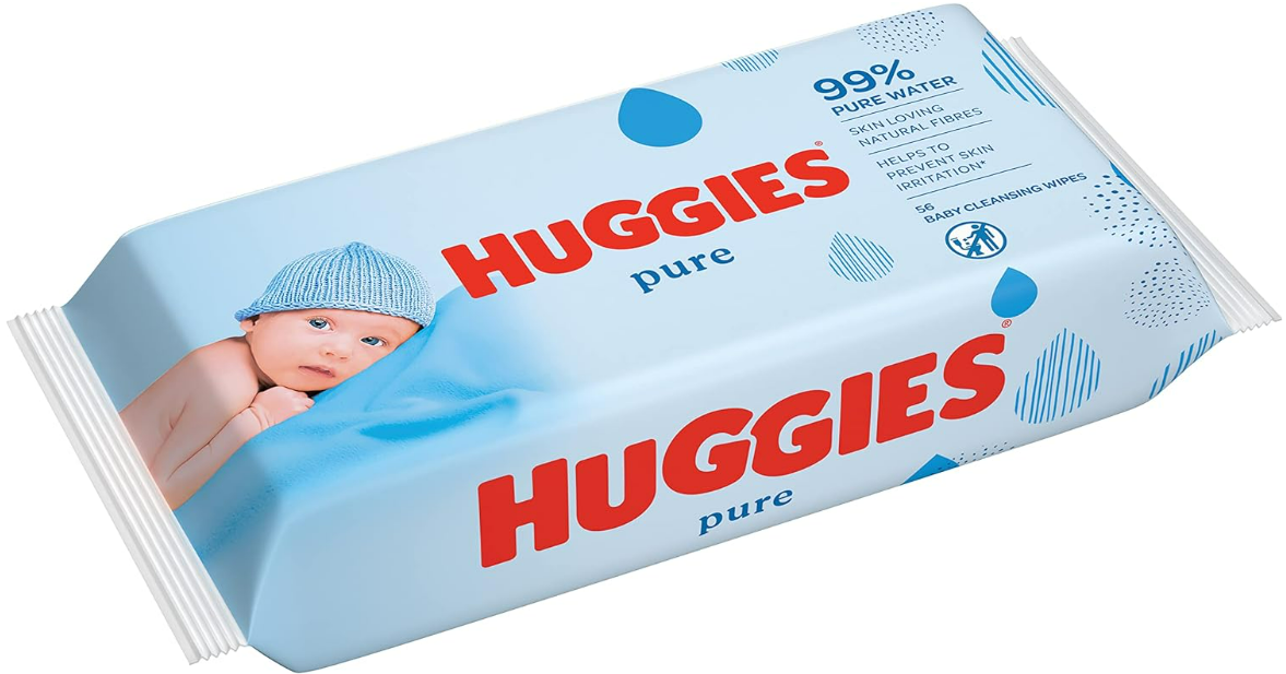 Huggies Pure Baby Wipes (56 Wipes, 99% Water)