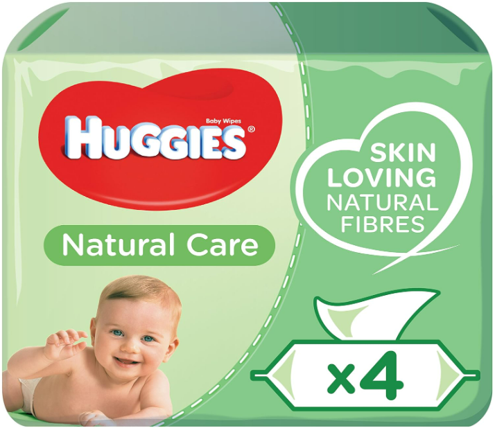 Huggies Natural Care Baby Wipes (4 x 56 Wipes)