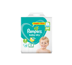 Pampers Baby Dry Size 7 (15+ kg) – Jumbo Pack (58 Nappies)