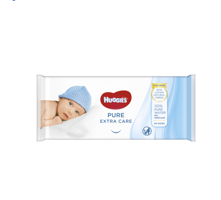 Huggies Pure Extra Care Baby Wipes (56 Wipes)