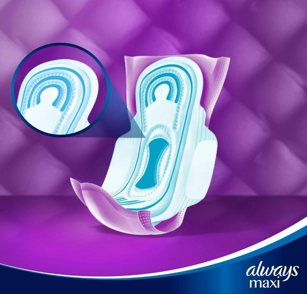 Always Maxi Pads Long with Wings (12 Pack)